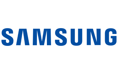 Samsung logo representing high-quality audio systems for garage installations by Gear Up Garage.
